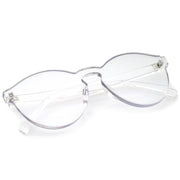 zeroUV Rimless Monoblock Cut PC Color Lens Rimless Sunglasses A368 Sunglasses White Smoke Yellow,Purple,Green,Pink,Red,Clear,Smoke