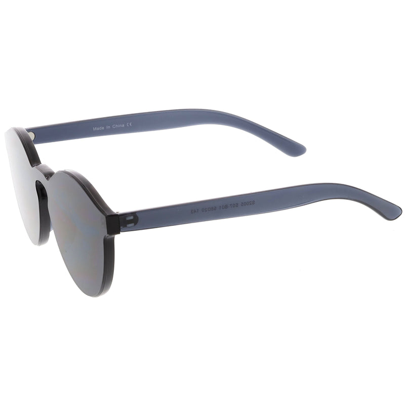 zeroUV Rimless Monoblock Cut PC Color Lens Rimless Sunglasses A368 Sunglasses White Smoke Yellow,Purple,Green,Pink,Red,Clear,Smoke