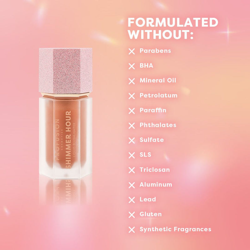 Profusion Cosmetics Shimmer Hour Liquid Blushlighter Face Light Pink Peach Mimosa,Strawberry Mimosa