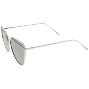 zeroUV Oversize Thin Cross Brow Mirrored Flat Lens Sunglasses A545 Sunglasses White Smoke Silver Silver Mirror,Gold Pink Mirror,Gold Blue Mirror,Gold Smoke Mirror,Black Magenta Mirror,Gold Gold Mirror,Silver Pink Mirror,Black Pink Mirror