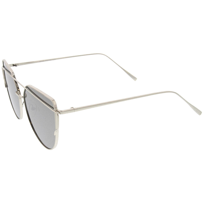 zeroUV Oversize Thin Cross Brow Mirrored Flat Lens Sunglasses A545 Sunglasses White Smoke Silver Silver Mirror,Gold Pink Mirror,Gold Blue Mirror,Gold Smoke Mirror,Black Magenta Mirror,Gold Gold Mirror,Silver Pink Mirror,Black Pink Mirror