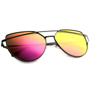 zeroUV Oversize Thin Cross Brow Mirrored Flat Lens Sunglasses A545 Sunglasses White Smoke Silver Silver Mirror,Gold Pink Mirror,Gold Blue Mirror,Gold Smoke Mirror,Black Magenta Mirror,Gold Gold Mirror,Silver Pink Mirror,Black Pink Mirror