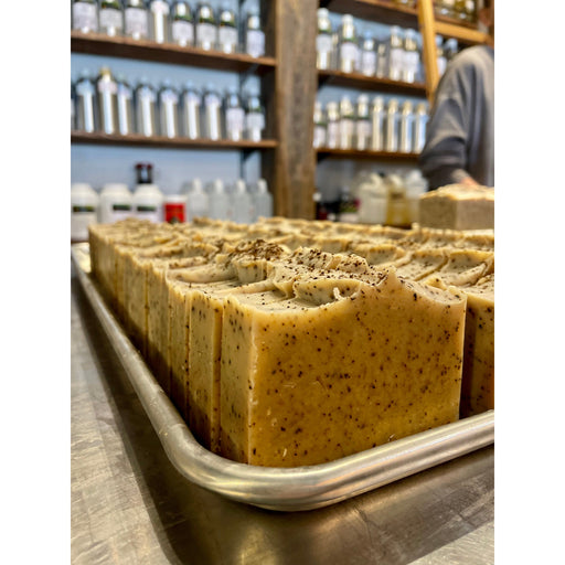 MION Artisan Soap Co. Coffee and Honey Scrub | Almond Oil Soap Sienna