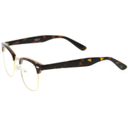 zeroUV Vintage Inspired Classic Horned Rim Half Frame Clear Lens Glasses 2933 Glasses White Smoke Black Gold,Black Gunmetal,Tortoise Gold,Tortoise Bronze,Black Silver,White Gold,Red Bronze,Black Black