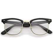 zeroUV Vintage Inspired Classic Horned Rim Half Frame Clear Lens Glasses 2933 Glasses White Smoke Black Gold,Black Gunmetal,Tortoise Gold,Tortoise Bronze,Black Silver,White Gold,Red Bronze,Black Black