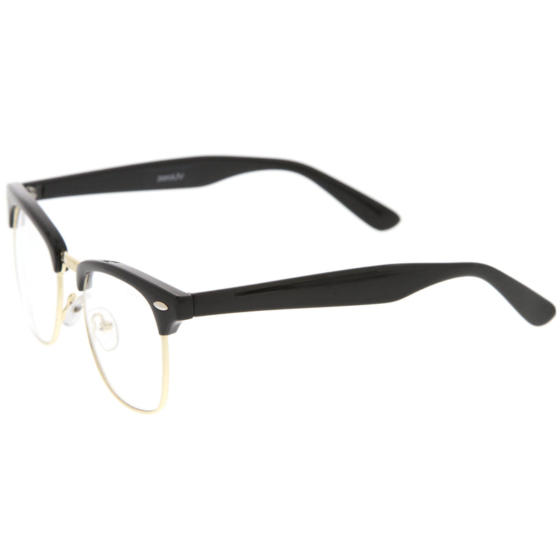 zeroUV Vintage Inspired Classic Horned Rim Half Frame Clear Lens Glasses 2933 Glasses White Smoke Black Gold,Black Gunmetal,Tortoise Gold,Tortoise Bronze,Black Silver,White Gold,Red Bronze,Black Black