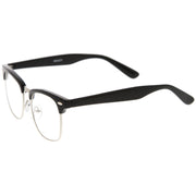 zeroUV Vintage Inspired Classic Horned Rim Half Frame Clear Lens Glasses 2933 Glasses White Smoke Black Gold,Black Gunmetal,Tortoise Gold,Tortoise Bronze,Black Silver,White Gold,Red Bronze,Black Black
