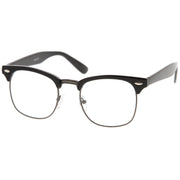 zeroUV Vintage Inspired Classic Horned Rim Half Frame Clear Lens Glasses 2933 Glasses White Smoke Black Gold,Black Gunmetal,Tortoise Gold,Tortoise Bronze,Black Silver,White Gold,Red Bronze,Black Black