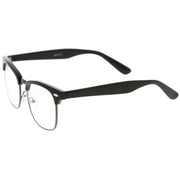 zeroUV Vintage Inspired Classic Horned Rim Half Frame Clear Lens Glasses 2933 Glasses White Smoke Black Gold,Black Gunmetal,Tortoise Gold,Tortoise Bronze,Black Silver,White Gold,Red Bronze,Black Black