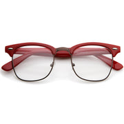 zeroUV Vintage Inspired Classic Horned Rim Half Frame Clear Lens Glasses 2933 Glasses White Smoke Red Bronze