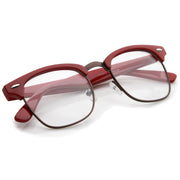 zeroUV Vintage Inspired Classic Horned Rim Half Frame Clear Lens Glasses 2933 Glasses White Smoke Black Gold,Black Gunmetal,Tortoise Gold,Tortoise Bronze,Black Silver,White Gold,Red Bronze,Black Black