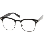 zeroUV Vintage Inspired Classic Horned Rim Half Frame Clear Lens Glasses 2933 Glasses White Smoke Black Gold,Black Gunmetal,Tortoise Gold,Tortoise Bronze,Black Silver,White Gold,Red Bronze,Black Black