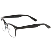 zeroUV Vintage Inspired Classic Horned Rim Half Frame Clear Lens Glasses 2933 Glasses White Smoke Black Gold,Black Gunmetal,Tortoise Gold,Tortoise Bronze,Black Silver,White Gold,Red Bronze,Black Black