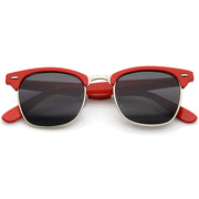 zeroUV Everyday Two-Tone Half Frame Sunglasses A703 Sunglasses White Smoke Red Silver / Smoke