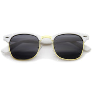 zeroUV Everyday Two-Tone Half Frame Sunglasses A703 Sunglasses White Smoke White Gold / Smoke
