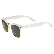 zeroUV Everyday Two-Tone Half Frame Sunglasses A703 Sunglasses White Smoke Red Silver / Smoke,White Gold / Smoke,Blue Gold / Lavender,Green Gold / Lavender,Yellow Gold / Lavender,Burgundy Gold / Smoke,Blue Gold / Smoke,Orange Gold / Smoke,Pink Gold / Smoke,Yellow Gold / Smoke