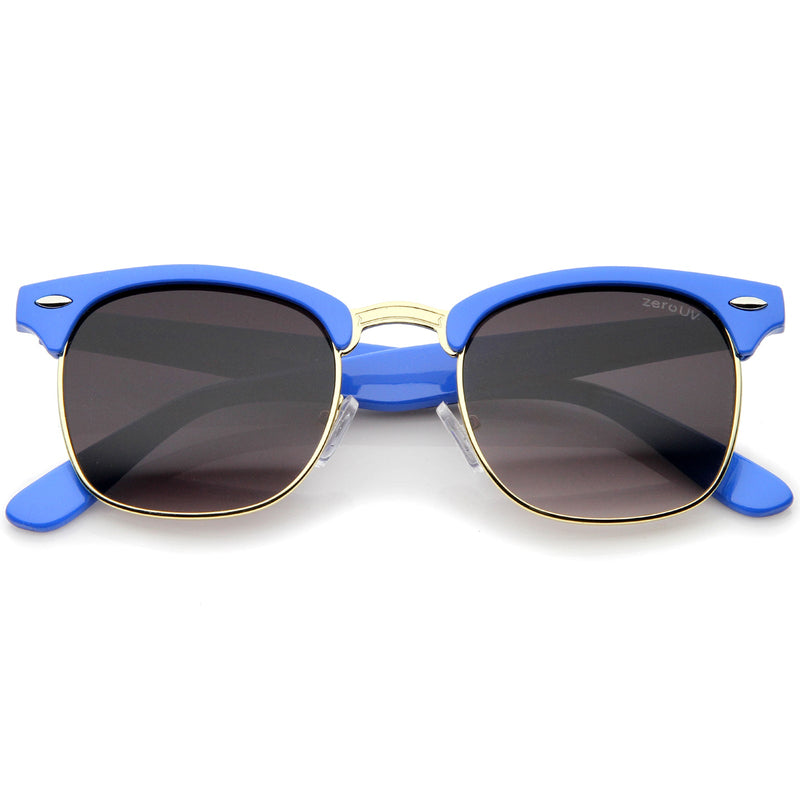 zeroUV Everyday Two-Tone Half Frame Sunglasses A703 Sunglasses White Smoke Blue Gold / Lavender