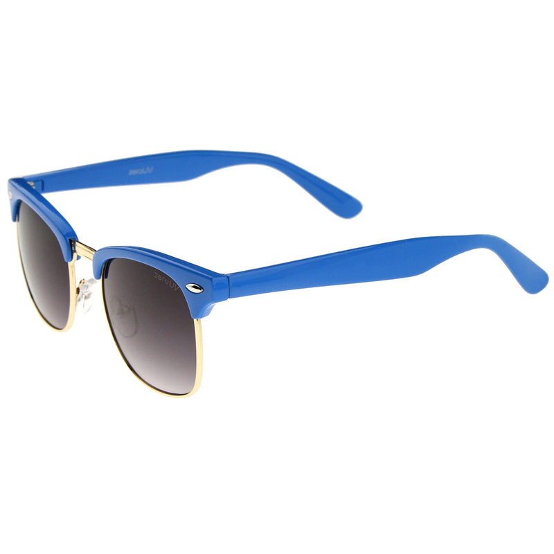 zeroUV Everyday Two-Tone Half Frame Sunglasses A703 Sunglasses White Smoke Red Silver / Smoke,White Gold / Smoke,Blue Gold / Lavender,Green Gold / Lavender,Yellow Gold / Lavender,Burgundy Gold / Smoke,Blue Gold / Smoke,Orange Gold / Smoke,Pink Gold / Smoke,Yellow Gold / Smoke