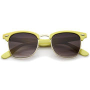 zeroUV Everyday Two-Tone Half Frame Sunglasses A703 Sunglasses White Smoke Yellow Gold / Lavender