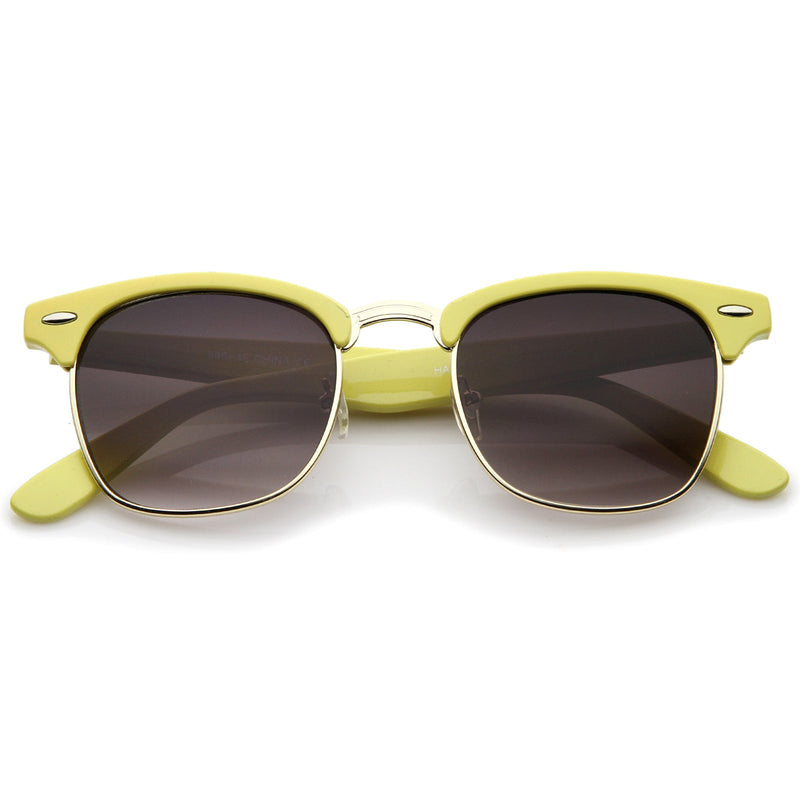 zeroUV Everyday Two-Tone Half Frame Sunglasses A703 Sunglasses White Smoke Yellow Gold / Lavender