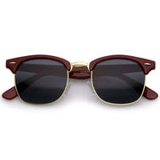zeroUV Everyday Two-Tone Half Frame Sunglasses A703 Sunglasses White Smoke Burgundy Gold / Smoke