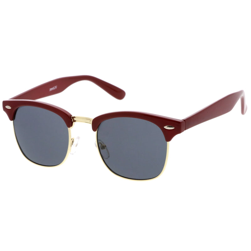 zeroUV Everyday Two-Tone Half Frame Sunglasses A703 Sunglasses White Smoke Red Silver / Smoke,White Gold / Smoke,Blue Gold / Lavender,Green Gold / Lavender,Yellow Gold / Lavender,Burgundy Gold / Smoke,Blue Gold / Smoke,Orange Gold / Smoke,Pink Gold / Smoke,Yellow Gold / Smoke