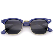zeroUV Everyday Two-Tone Half Frame Sunglasses A703 Sunglasses White Smoke Blue Gold / Smoke