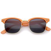 zeroUV Everyday Two-Tone Half Frame Sunglasses A703 Sunglasses White Smoke Orange Gold / Smoke