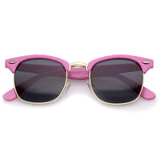 zeroUV Everyday Two-Tone Half Frame Sunglasses A703 Sunglasses White Smoke Pink Gold / Smoke