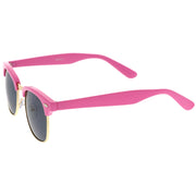 zeroUV Everyday Two-Tone Half Frame Sunglasses A703 Sunglasses White Smoke Red Silver / Smoke,White Gold / Smoke,Blue Gold / Lavender,Green Gold / Lavender,Yellow Gold / Lavender,Burgundy Gold / Smoke,Blue Gold / Smoke,Orange Gold / Smoke,Pink Gold / Smoke,Yellow Gold / Smoke