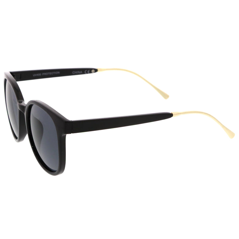 zeroUV Casual Metal Temple Square Lens Horn Rimmed Sunglasses A750 Sunglasses White Smoke Black-Gold / Smoke,Black-Silver / Lavender,Smoke-Gold / Smoke Gradient,Tortoise-Gold / Brown,Nude-Gold / Brown