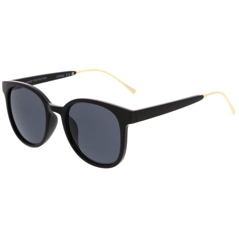 zeroUV Casual Metal Temple Square Lens Horn Rimmed Sunglasses A750 Sunglasses White Smoke Black-Gold / Smoke,Black-Silver / Lavender,Smoke-Gold / Smoke Gradient,Tortoise-Gold / Brown,Nude-Gold / Brown