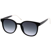 zeroUV Casual Metal Temple Square Lens Horn Rimmed Sunglasses A750 Sunglasses White Smoke Black-Gold / Smoke,Black-Silver / Lavender,Smoke-Gold / Smoke Gradient,Tortoise-Gold / Brown,Nude-Gold / Brown