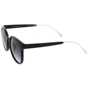 zeroUV Casual Metal Temple Square Lens Horn Rimmed Sunglasses A750 Sunglasses White Smoke Black-Gold / Smoke,Black-Silver / Lavender,Smoke-Gold / Smoke Gradient,Tortoise-Gold / Brown,Nude-Gold / Brown