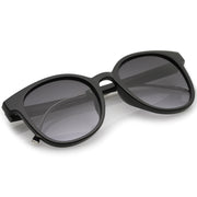 zeroUV Casual Metal Temple Square Lens Horn Rimmed Sunglasses A750 Sunglasses White Smoke Black-Gold / Smoke,Black-Silver / Lavender,Smoke-Gold / Smoke Gradient,Tortoise-Gold / Brown,Nude-Gold / Brown