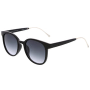 zeroUV Casual Metal Temple Square Lens Horn Rimmed Sunglasses A750 Sunglasses White Smoke Black-Gold / Smoke,Black-Silver / Lavender,Smoke-Gold / Smoke Gradient,Tortoise-Gold / Brown,Nude-Gold / Brown