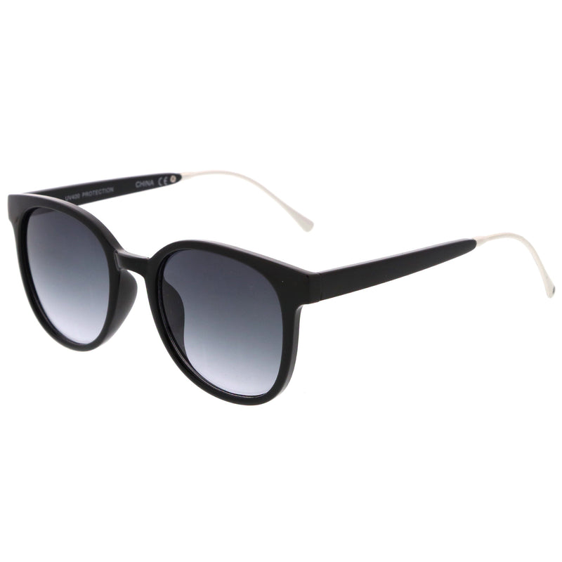 zeroUV Casual Metal Temple Square Lens Horn Rimmed Sunglasses A750 Sunglasses White Smoke Black-Gold / Smoke,Black-Silver / Lavender,Smoke-Gold / Smoke Gradient,Tortoise-Gold / Brown,Nude-Gold / Brown