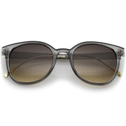 zeroUV Casual Metal Temple Square Lens Horn Rimmed Sunglasses A750 Sunglasses White Smoke Smoke-Gold / Smoke Gradient