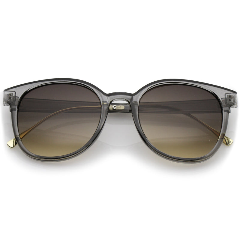 zeroUV Casual Metal Temple Square Lens Horn Rimmed Sunglasses A750 Sunglasses White Smoke Smoke-Gold / Smoke Gradient