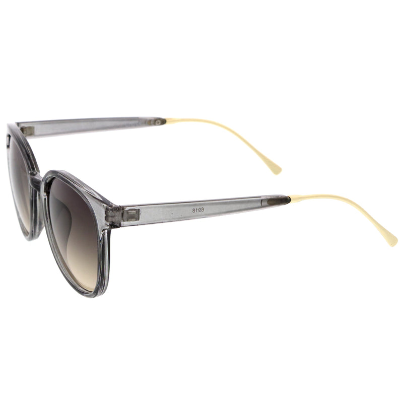 zeroUV Casual Metal Temple Square Lens Horn Rimmed Sunglasses A750 Sunglasses White Smoke Black-Gold / Smoke,Black-Silver / Lavender,Smoke-Gold / Smoke Gradient,Tortoise-Gold / Brown,Nude-Gold / Brown