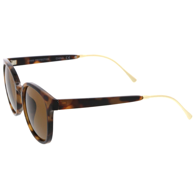 zeroUV Casual Metal Temple Square Lens Horn Rimmed Sunglasses A750 Sunglasses White Smoke Black-Gold / Smoke,Black-Silver / Lavender,Smoke-Gold / Smoke Gradient,Tortoise-Gold / Brown,Nude-Gold / Brown
