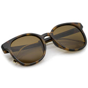 zeroUV Casual Metal Temple Square Lens Horn Rimmed Sunglasses A750 Sunglasses White Smoke Black-Gold / Smoke,Black-Silver / Lavender,Smoke-Gold / Smoke Gradient,Tortoise-Gold / Brown,Nude-Gold / Brown