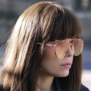 zeroUV Retro Modern Gradient Flat Lens Aviator Sunglasses A824 Black Matte Gold Orange Yellow,Matte Gold Pink Purple,Matte Gold Smoke Gradient,Shiny Silver Blue Yellow,Shiny Silver Purple Pink