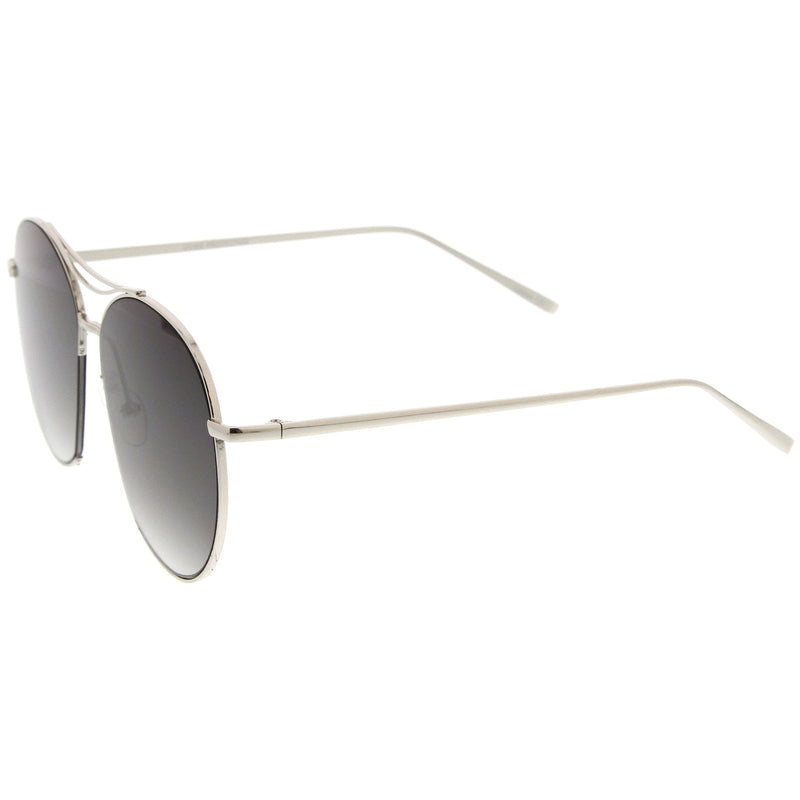 zeroUV Oversize Thin Metal Flat Gradient Flat Lens Sunglasses A845 Sunglasses White Smoke Gold Amber,Gold Smoke Gradient,Gold Pink Gradient,Silver Lavender,Silver Blue Gradient