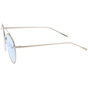 zeroUV Modern Slim Round Color Tone Aviator Sunglasses A871 Sunglasses White Smoke Gold Pink,Silver Blue,Silver Yellow,Silver Purple,Silver Red,Gold Yellow