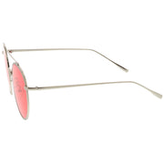 zeroUV Modern Slim Round Color Tone Aviator Sunglasses A871 Sunglasses White Smoke Gold Pink,Silver Blue,Silver Yellow,Silver Purple,Silver Red,Gold Yellow