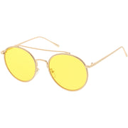 zeroUV Modern Slim Round Color Tone Aviator Sunglasses A871 Sunglasses White Smoke Gold Pink,Silver Blue,Silver Yellow,Silver Purple,Silver Red,Gold Yellow