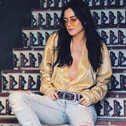 zeroUV Retro Indie Oversize Gradient Lens Aviator Sunglasses A942 Dark Slate Gray Gold Orange Yellow,Silver Blue Yellow,Gold Pink Purple,Silver Purple Pink,Black Brown Gradient