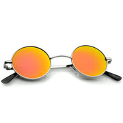 zeroUV Retro Lennon Style Round Circle Metal Mirror Lens Sunglasses 1408 Sunglasses White Smoke Gold Mirror,Silver Yellow,Silver Blue,Silver Red,Gold Midnight,Gold Ice,Gold Fire,Gold Sun,Silver / Silver Mirror