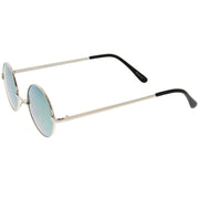 zeroUV Retro Lennon Style Round Circle Metal Mirror Lens Sunglasses 1408 Sunglasses White Smoke Gold Mirror,Silver Yellow,Silver Blue,Silver Red,Gold Midnight,Gold Ice,Gold Fire,Gold Sun,Silver / Silver Mirror